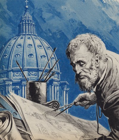 Miguel Ángel, con su diseño para la cúpula de San Pedro en Roma de English School